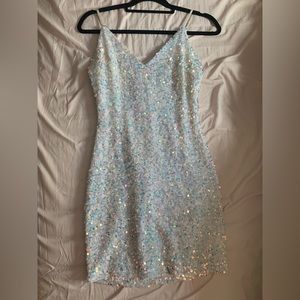White Iridescent homecoming/prom dress! Size M